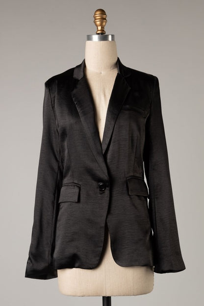 black satin blazer