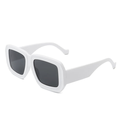 White Retro Square Sunnies