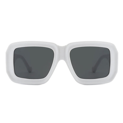 White Retro Square Sunnies