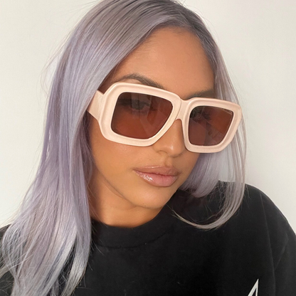 Retro square sunglasses - neutrals