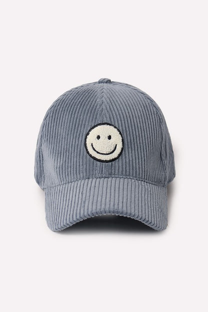 Blue smiley face hat