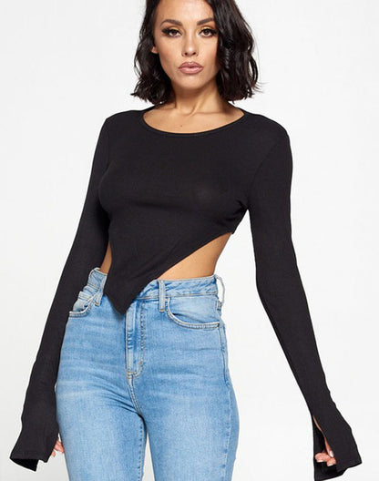 long sleeve crop top